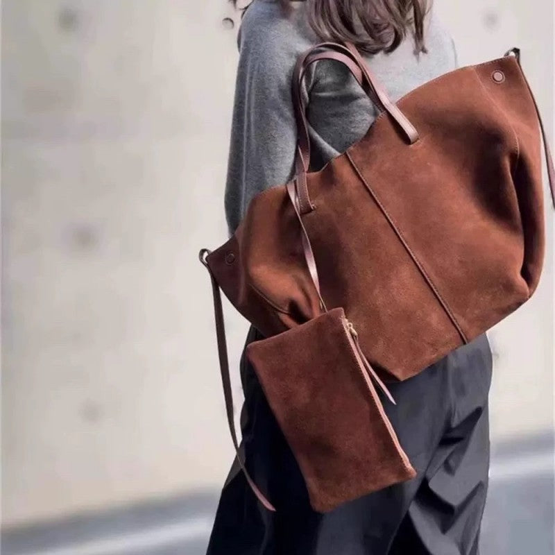 Wings Style Lychee Pattern Cowhide Large Shoulder Bags
