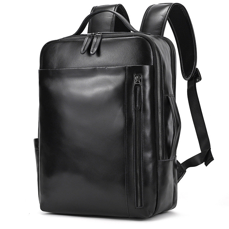 Men's Retro Leather Crazy Horse Computer Backpacks
