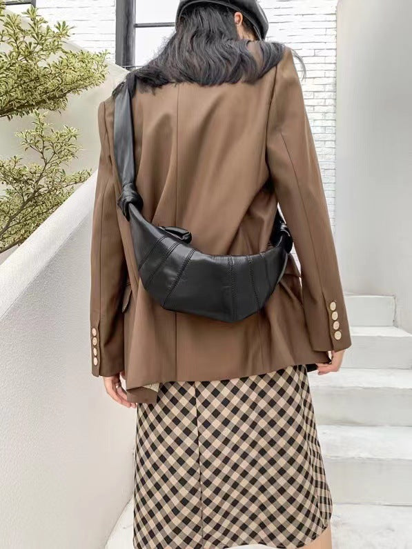Minority Design Retro Premium Genuine Leather Croissant Shoulder Bags