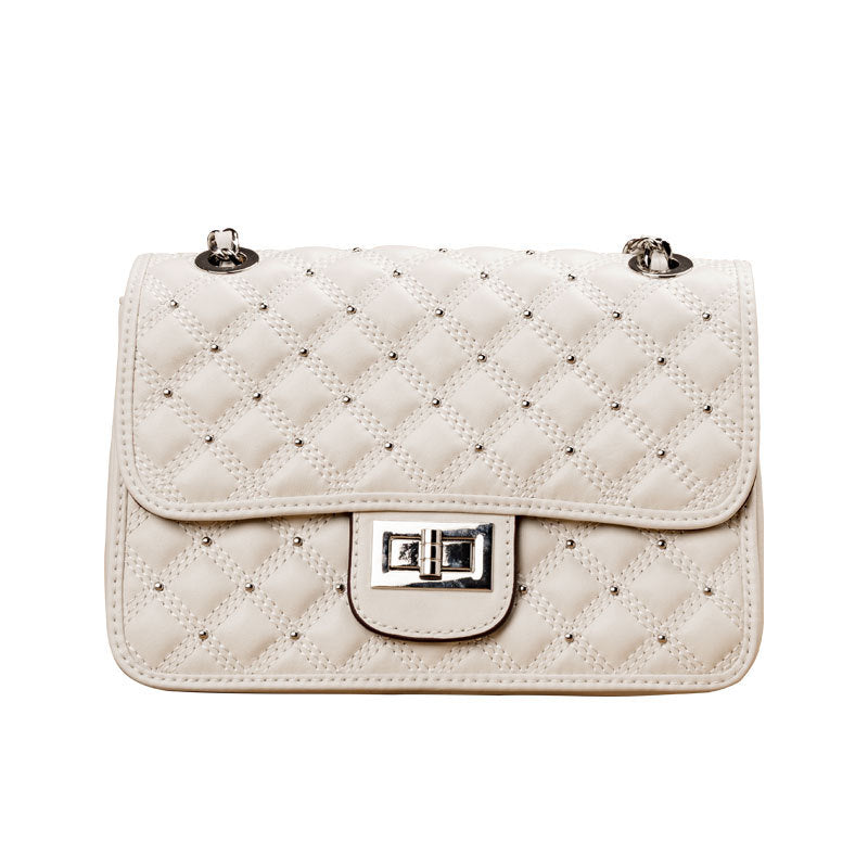 Women's Leather For Classic Style Rivet Rhombus Crossbody Bags