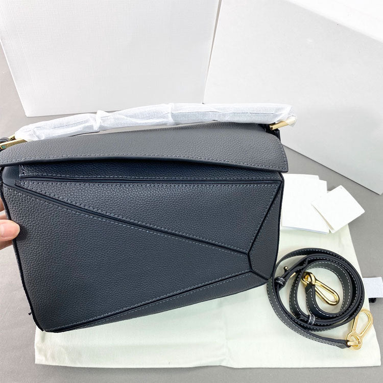 Geometric Cowhide Stitching Pillow Retro One Shoulder Bags