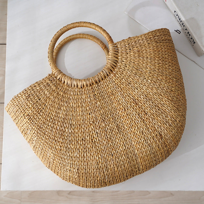 Women's Woven Moon Korean Style Shell Hand Bags
