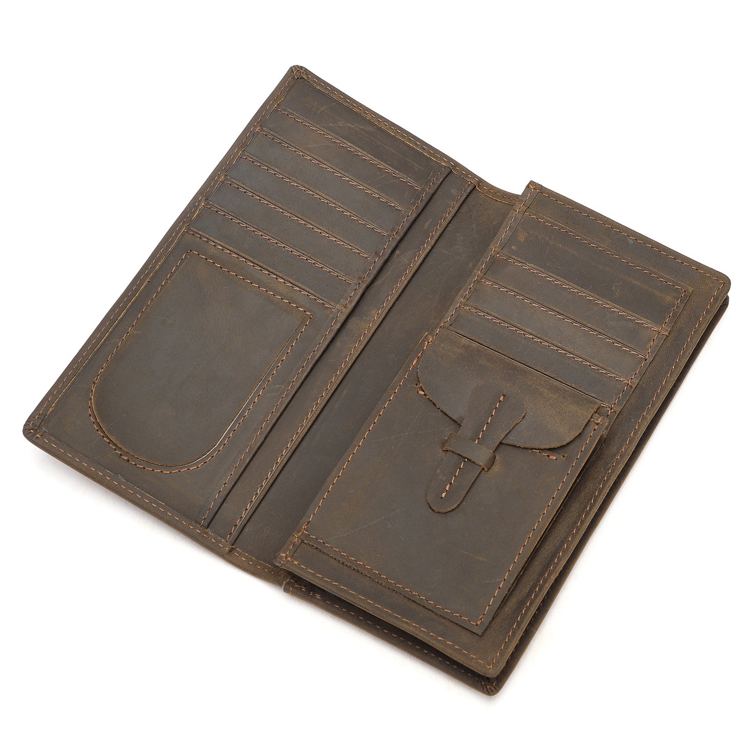 Men's Long Genuine Leather Multiple Slots Business Men's Wallets