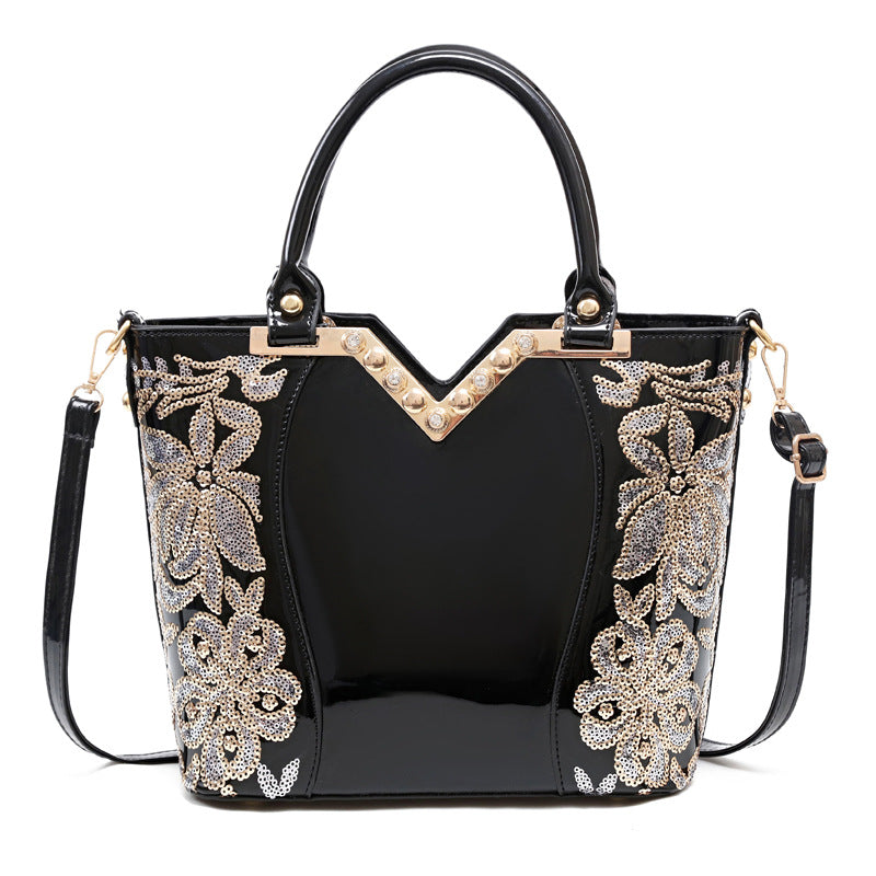 Women's Bright Leather Large Capacity Fashion Direct Bags