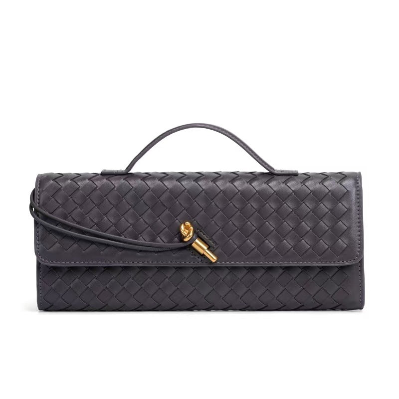 Women's High-grade Woven Baguette Fashionable Exquisite Horizontal Hand Handbags