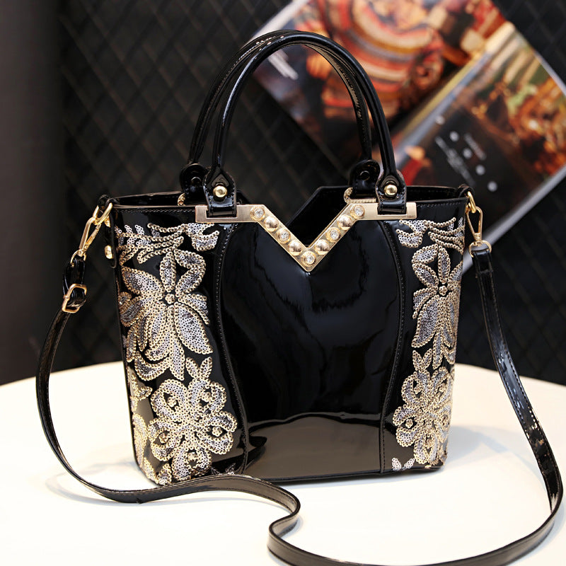 Women's Bright Leather Large Capacity Fashion Direct Bags