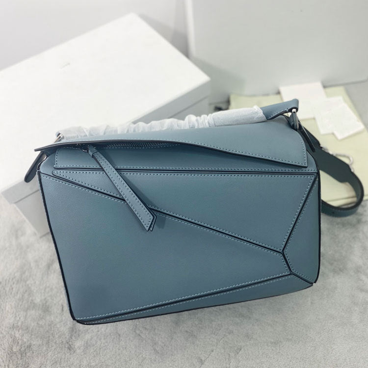 Geometric Cowhide Stitching Pillow Retro One Shoulder Bags