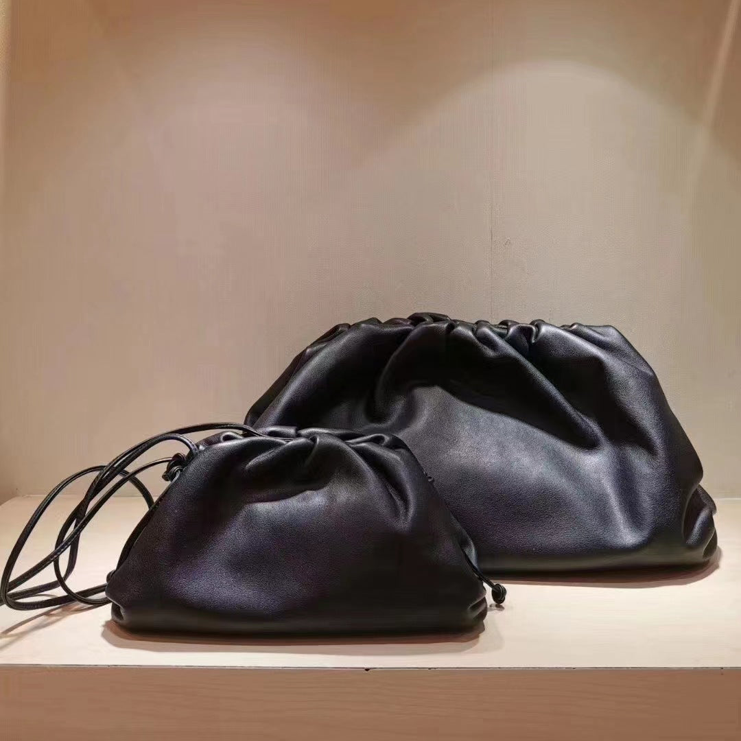 Women's Genuine Leather Solid Color Trendy Dumpling Shoulder Bags