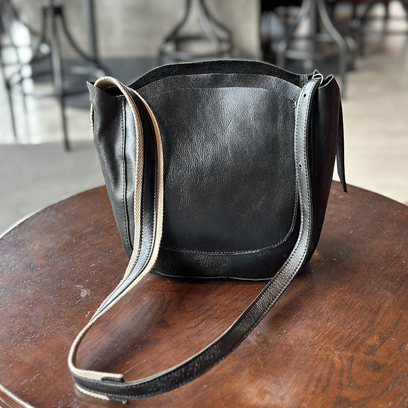 Women's Tanning Leather For Style Simple Cowhide Crossbody Bags