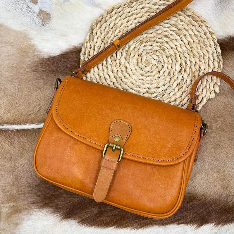 Turn Mountain Texture Commuter Genuine Leather Crossbody Bags