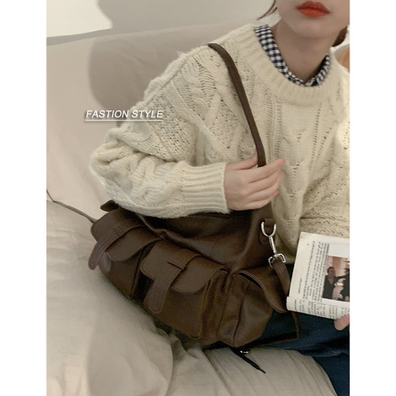 Women's Retro Trendy Large Capacity Fashion Underarm Crossbody Bags