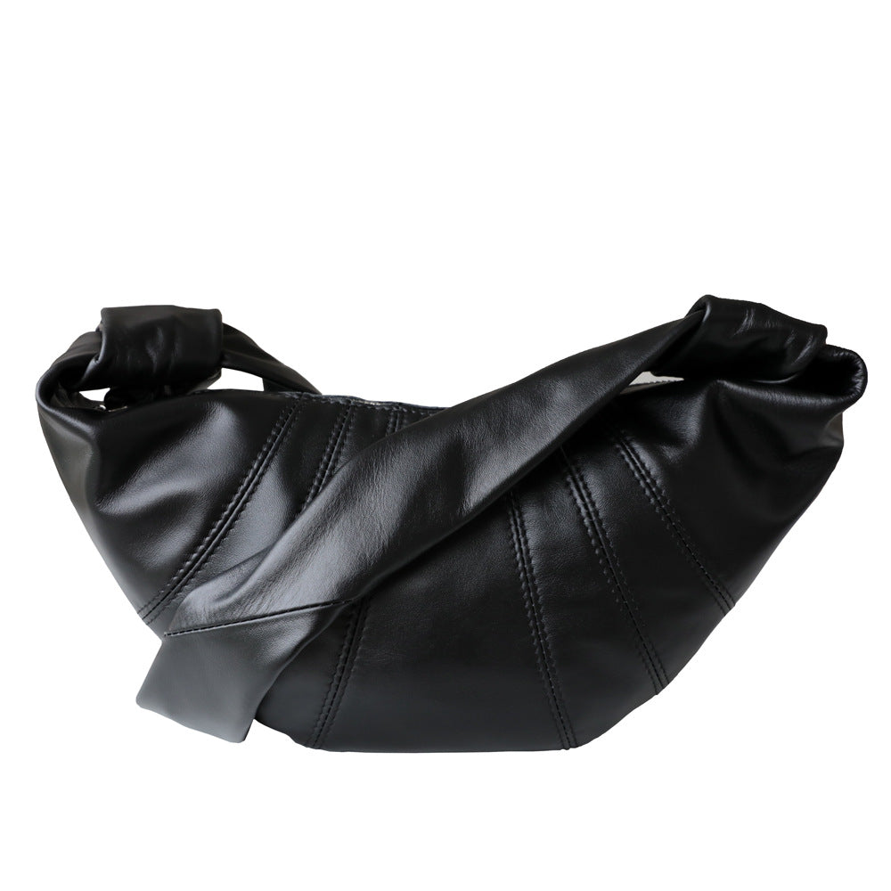 Women's Lightweight Croissant First Layer Cowhide Vintage Crossbody Bags