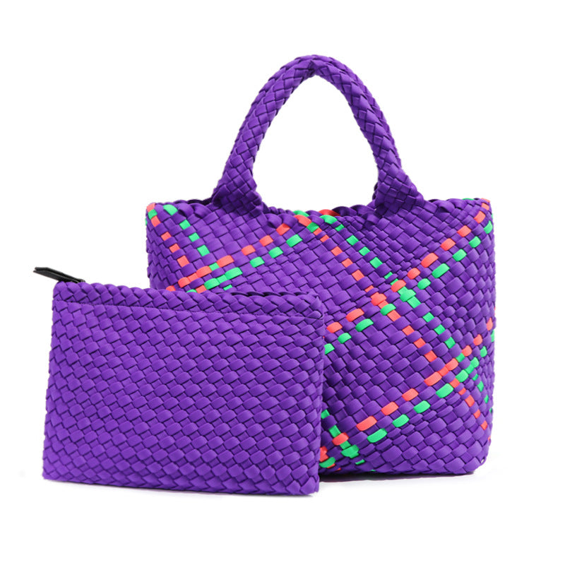 Capacity Hand-woven Retro Portable Texture Popular Handbags
