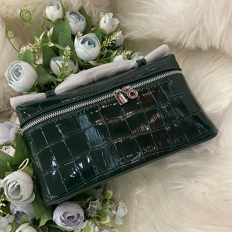 Women's Selected Crocodile Pattern Lunch Box Genuine Bags