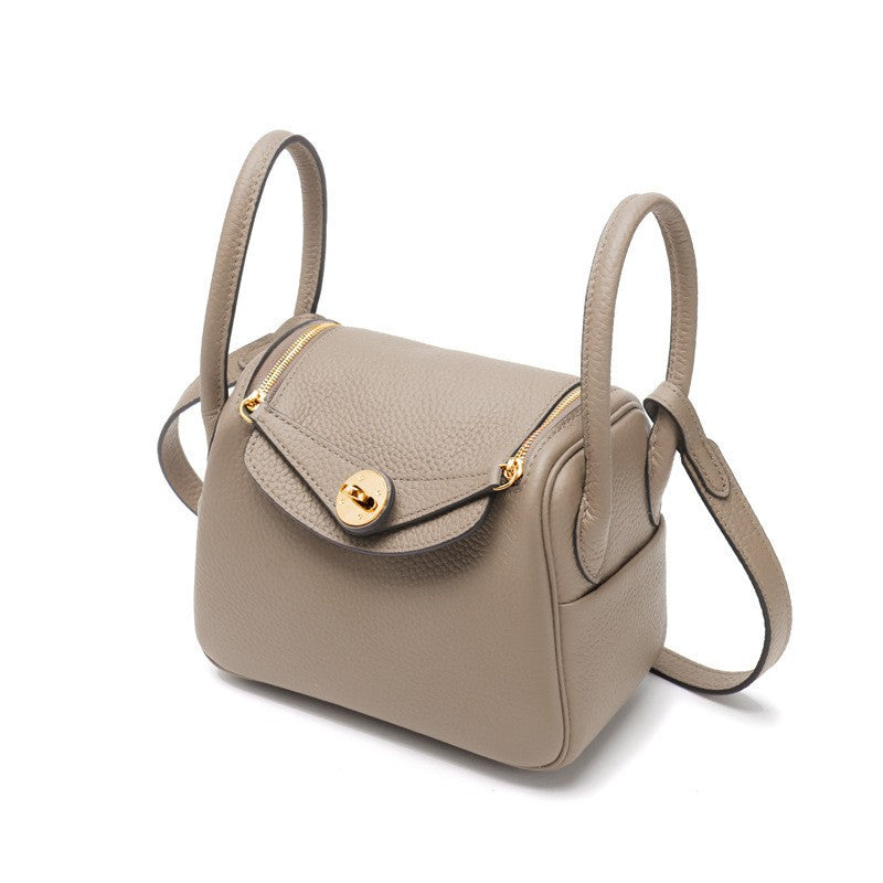 Layer Cowhide Lychee Pattern Lindy Doctor Genuine Leather Crossbody Bags