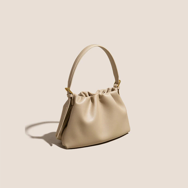 Women's Niche High-grade Portable Fashionable Cowhide Cloud Shoulder Bags