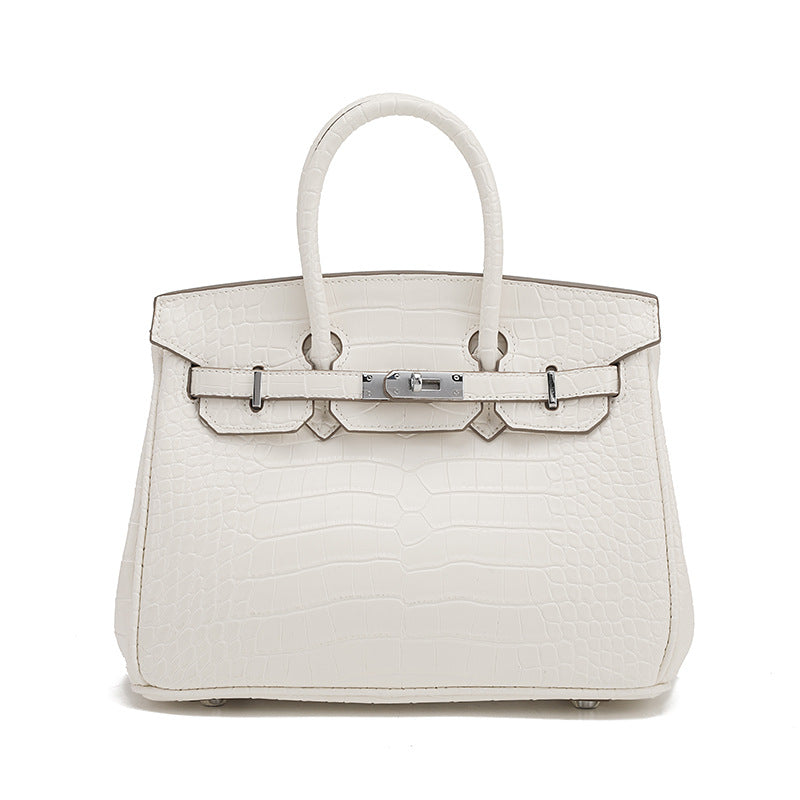 Crocodile Pattern Sier High-grade Large Capacity Handbags