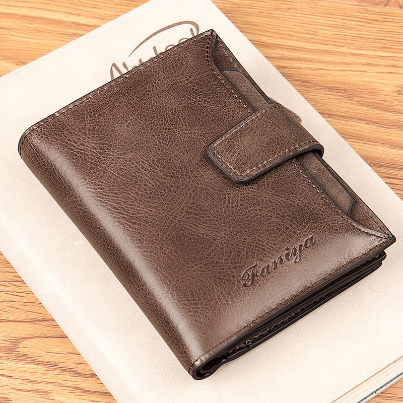Men's Fanya Short Genuine Leather Large Capacity Men's Wallets