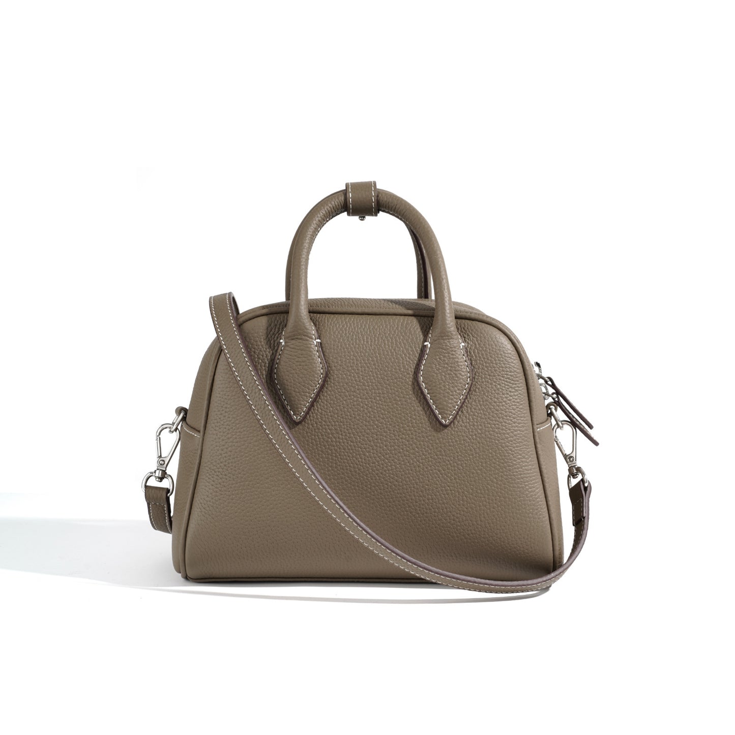 Women's Handmade Lychee Pattern Top Layer Leather Shoulder Bags