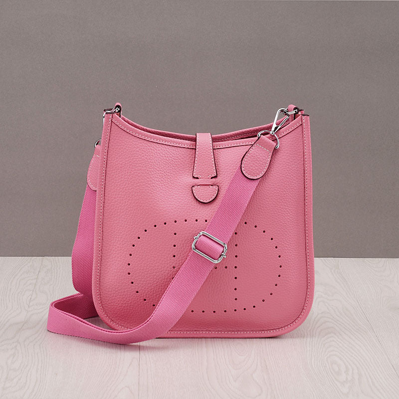 Women's Genuine Leather Fashion Punching Korean Style Crossbody Bags