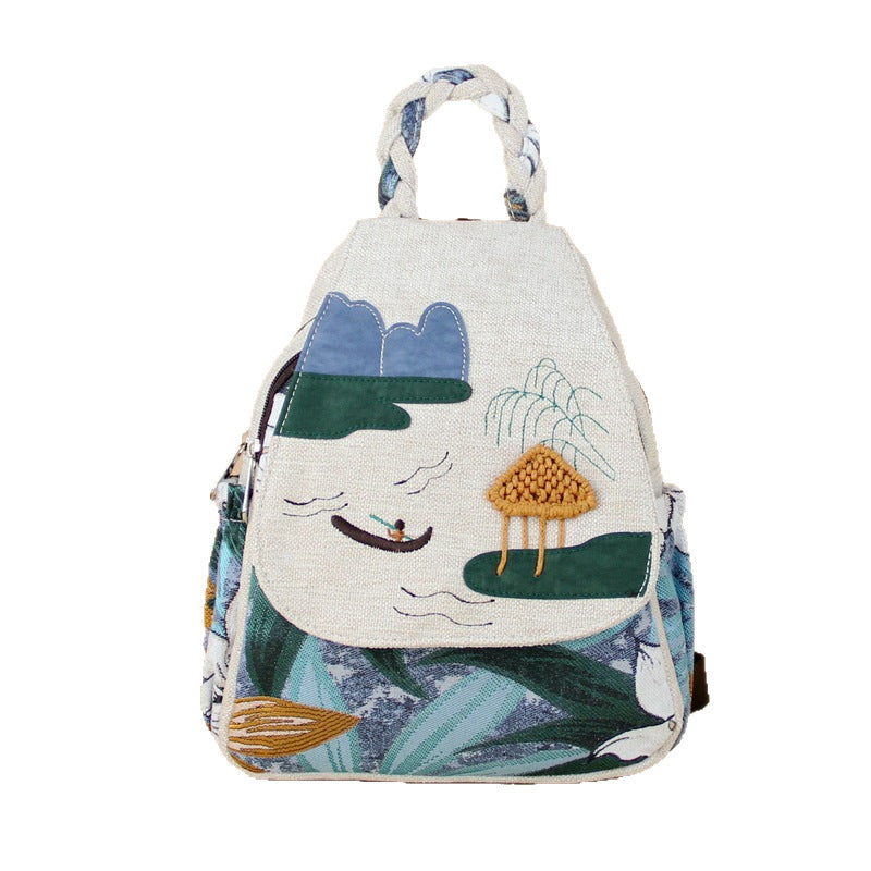 National Fashion Chinese Style Landscape Fresh Backpacks