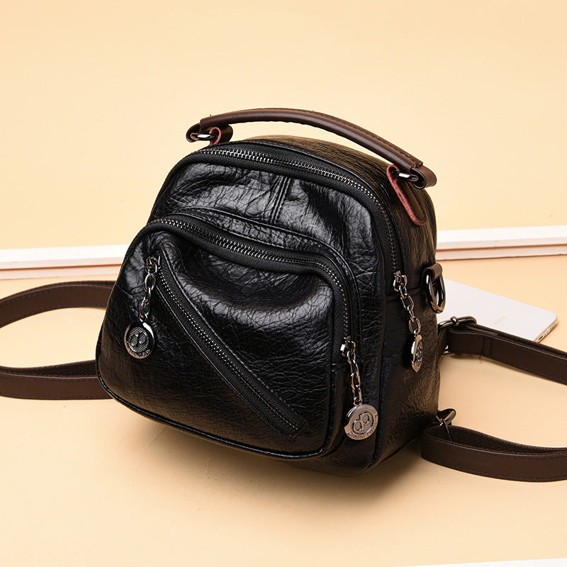 Women's Starry Soft Leather Genuine Trendy Cool Backpacks