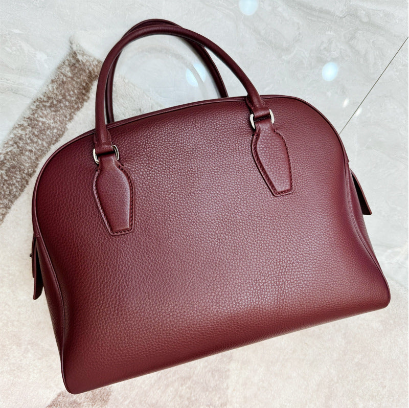 Women's Capacity Retro Boston First Layer Imitation Handbags