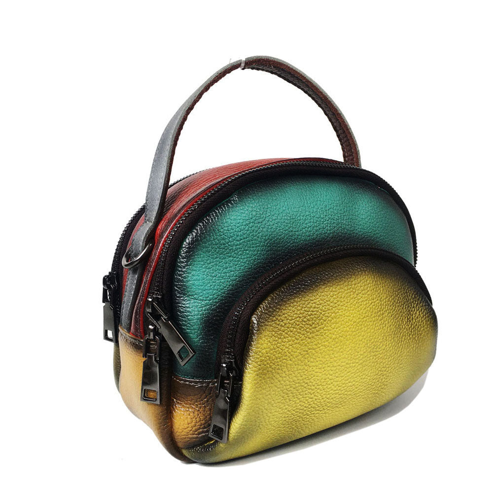 Women's Genuine Leather Spring Cowhide Portable Brushed Bags