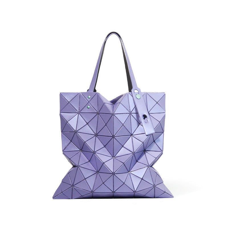 Women's Frosted Geometric Diamond Quilted Large Capacity Handbags