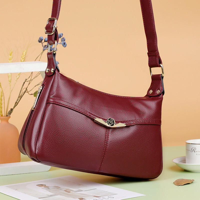 Women's Soft Leather Mother For Elders Crossbody Bags