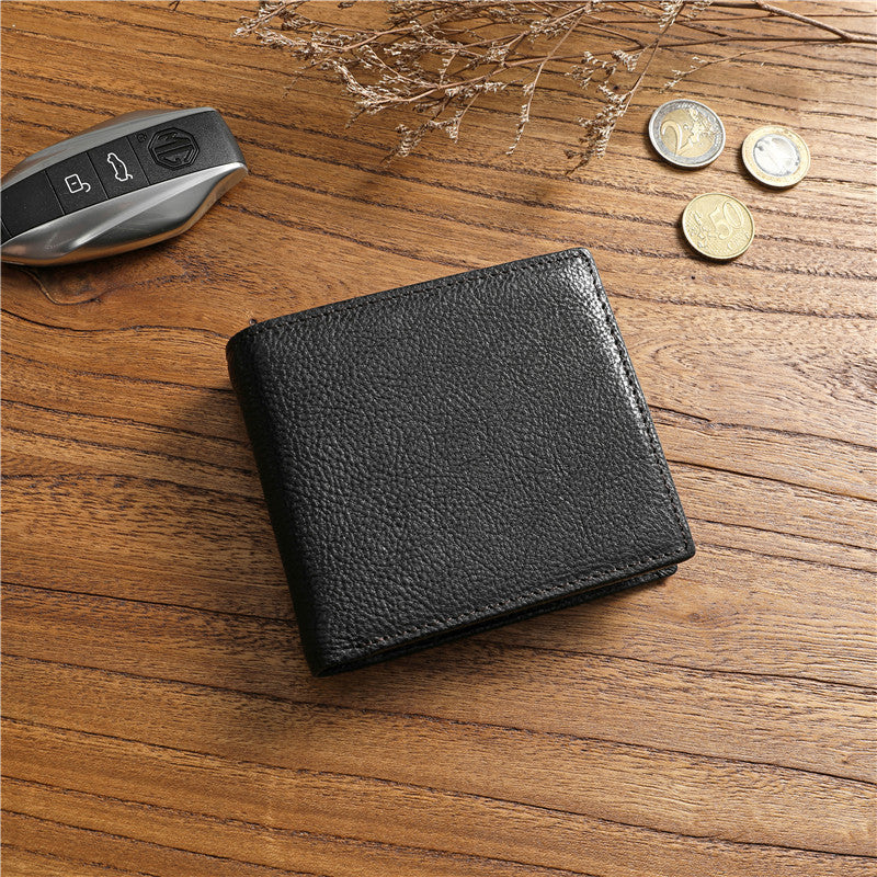 Men's Vegetable Tanned Leather Cowhide Short Multiple Slots Men's Wallets