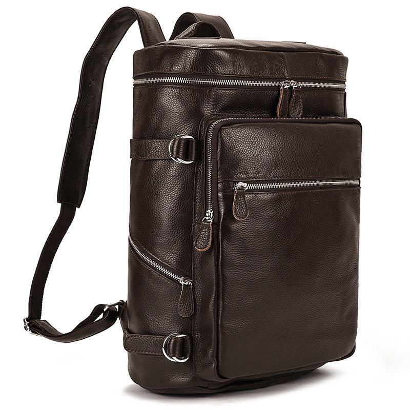 Men's Retro Leather Crazy Horse Computer Backpacks