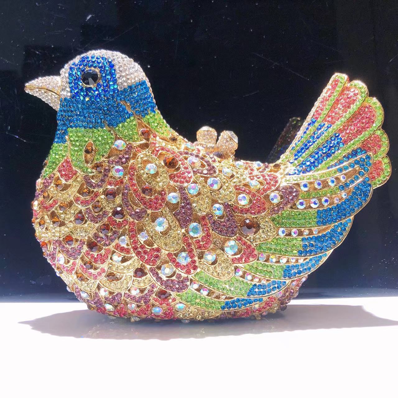 Women's Peace Dove Animal Gem Diamond Banquet Rhinestone Evening Bags