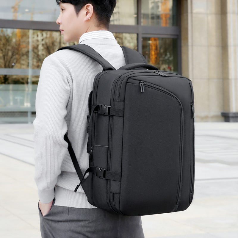 Men's Vacuum Compression Simple Large Capacity Expansion Backpacks