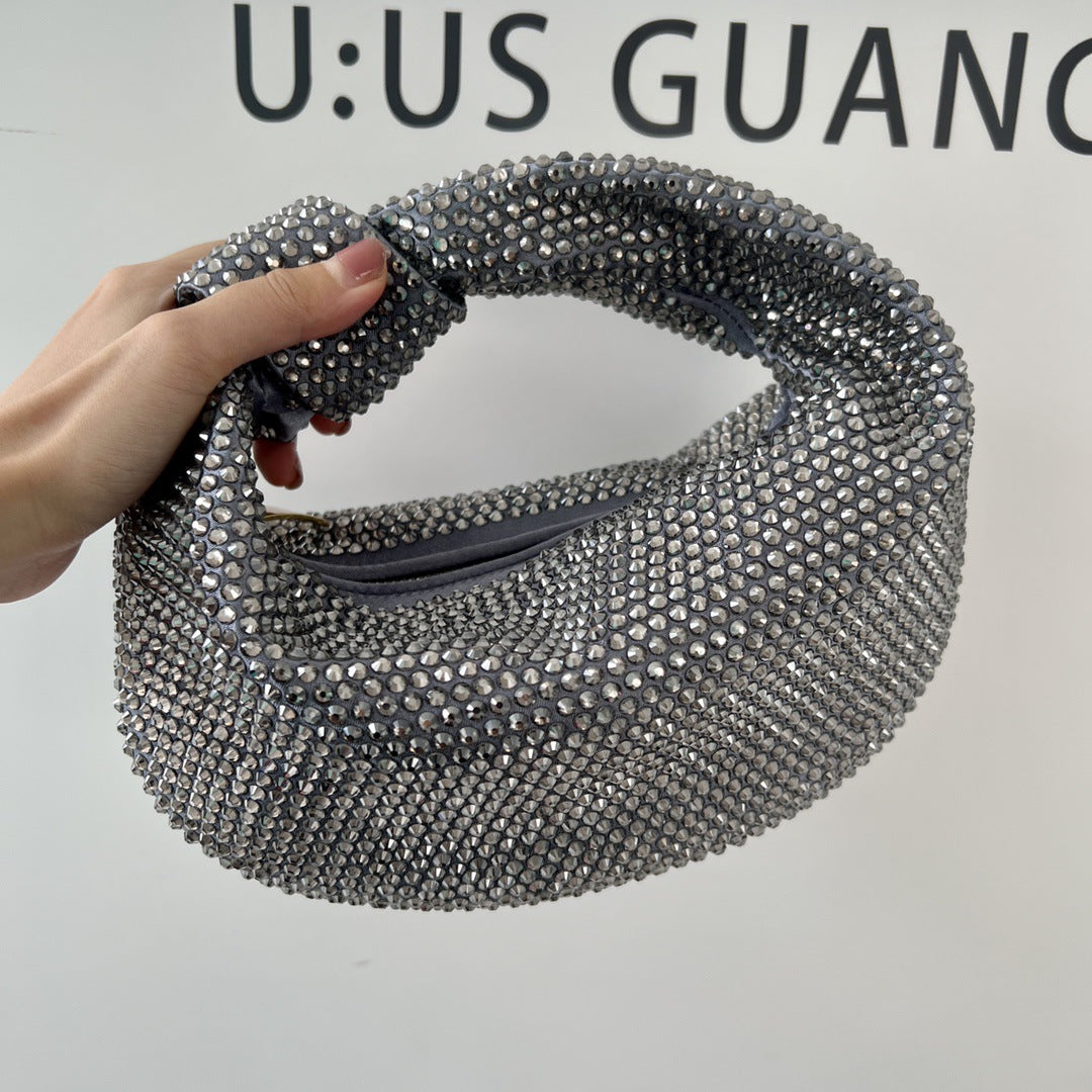 Women's Knotted Crystal Stylish Good Texture Portable Handbags