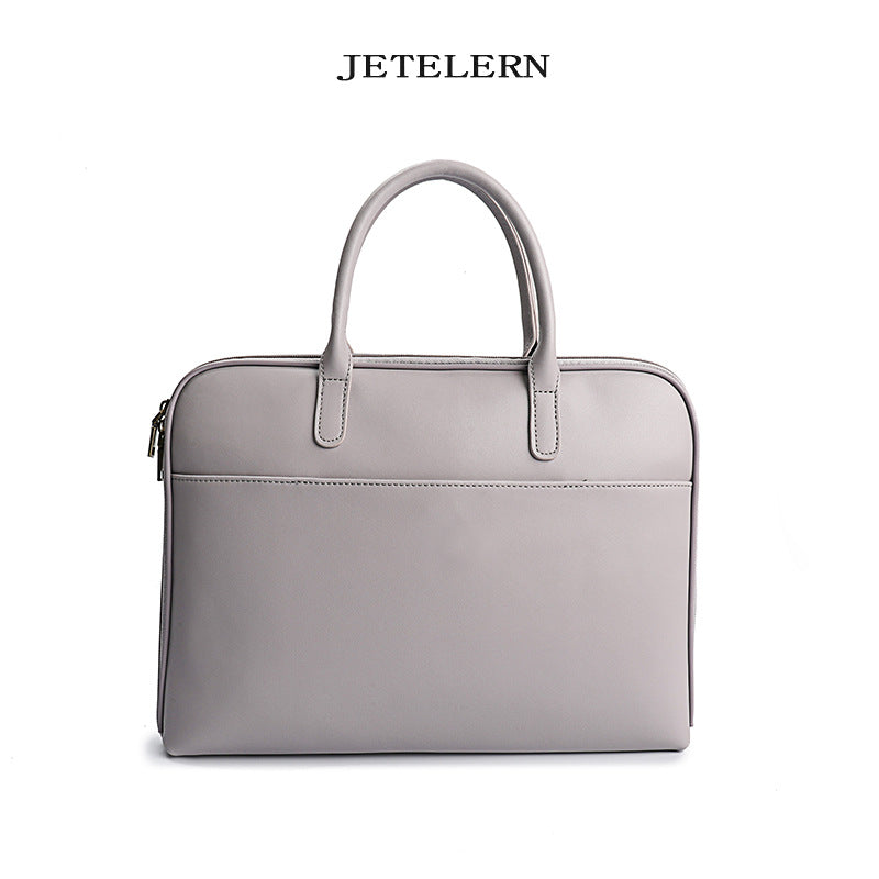 Women's Cattlehide Leather Computer Professional Commute Simple Handbags