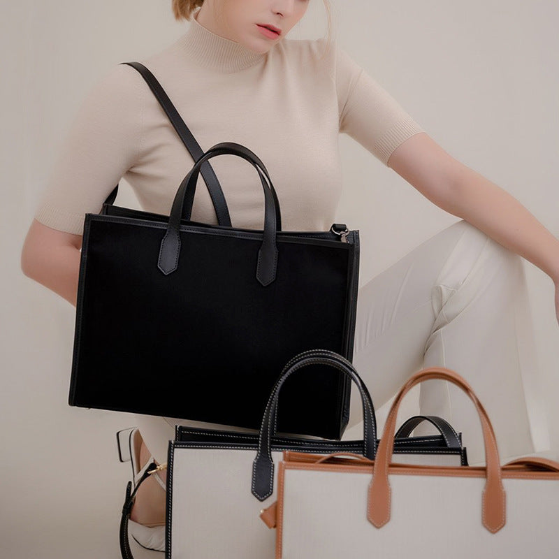 Women's Summer Large Capacity Artistic Simple Canvas Handbags