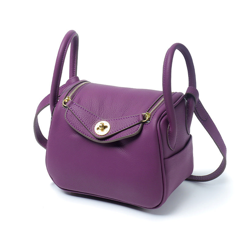 Layer Cowhide Lychee Pattern Lindy Doctor Genuine Leather Crossbody Bags