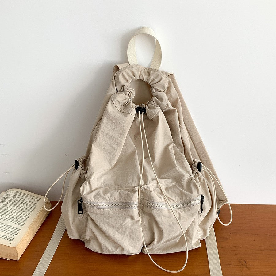 Pleated Female Design Nylon Large Capacity Backpacks
