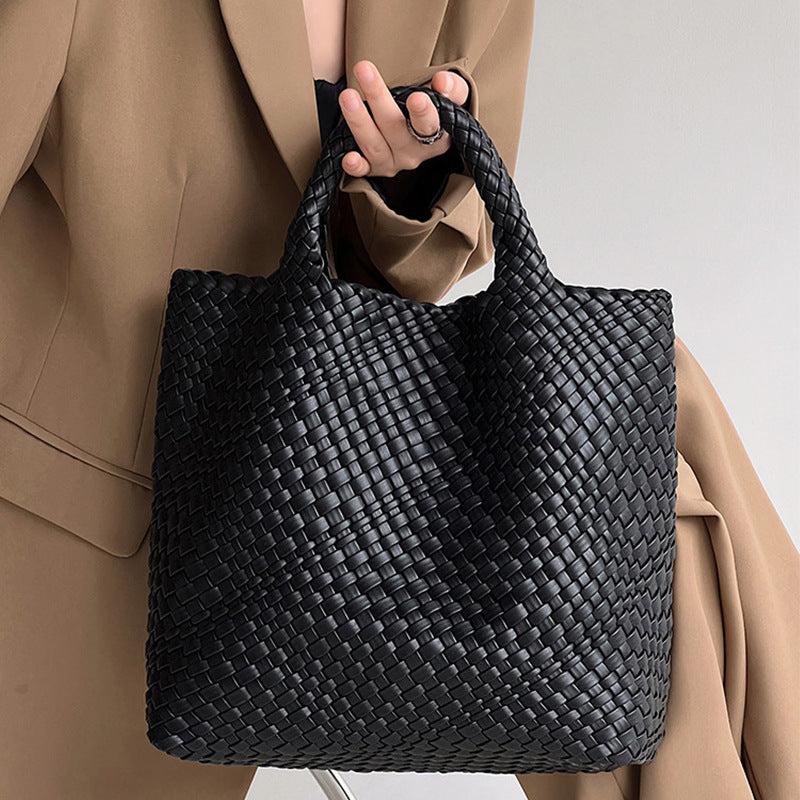 Women's Large Capacity Woven Fashion Double Wrist Shoulder Bags