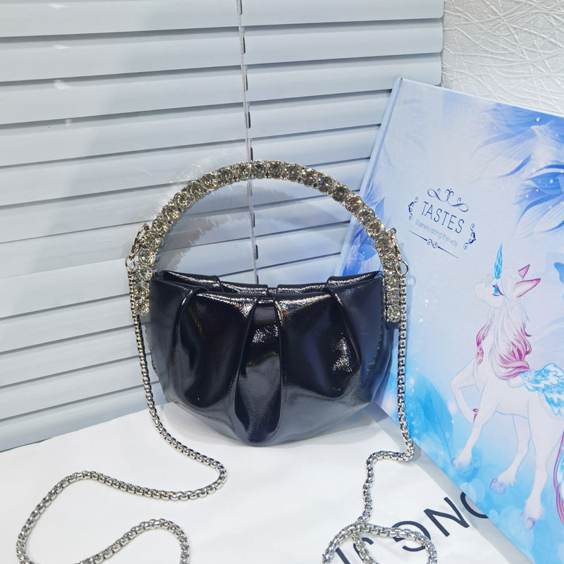 Female Niche Rhinestone Clutch Diamond Pleated Dinner Bags