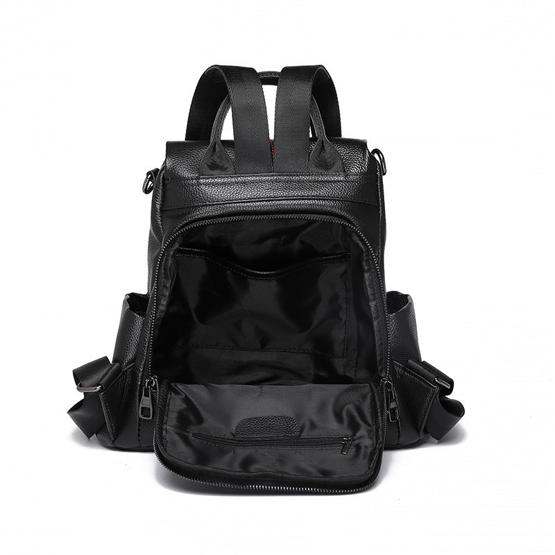 Women's Leather Texture Soft Fashion Large Capacity Backpacks