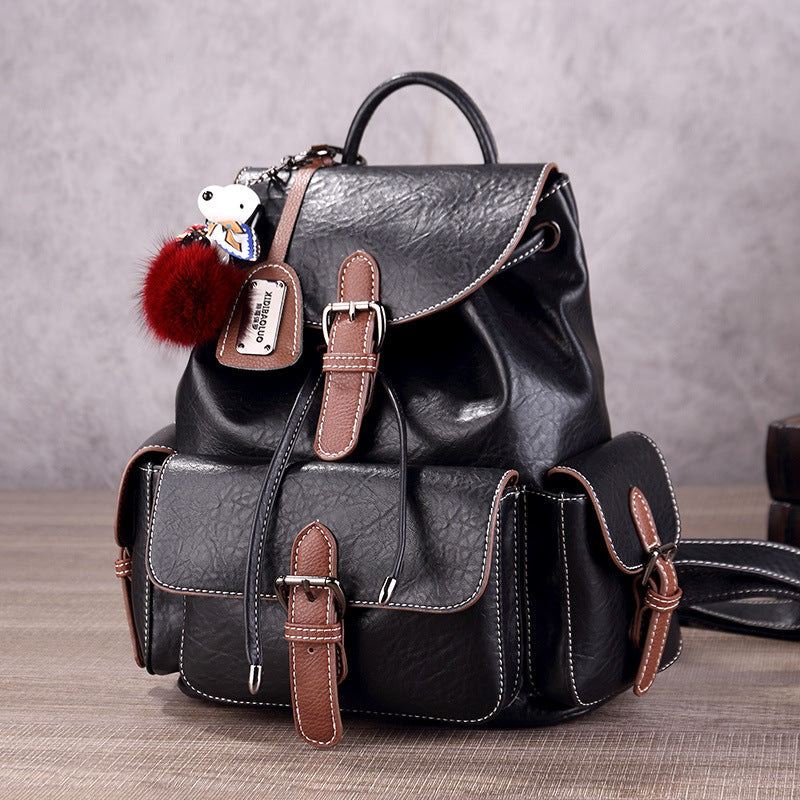 Women's Retro Three-dimensional Pocket Large Capacity Backpacks