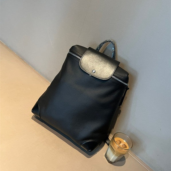 Women's High-grade First Layer Leather Computer Backpacks