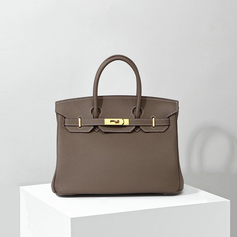 Women's Leather High-grade First Layer Cowhide Lychee Crossbody Bags