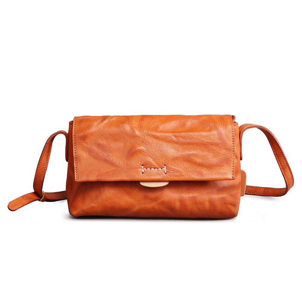 Women's Vegetable Tanned Tanning Handmade Vintage Leather Crossbody Bags