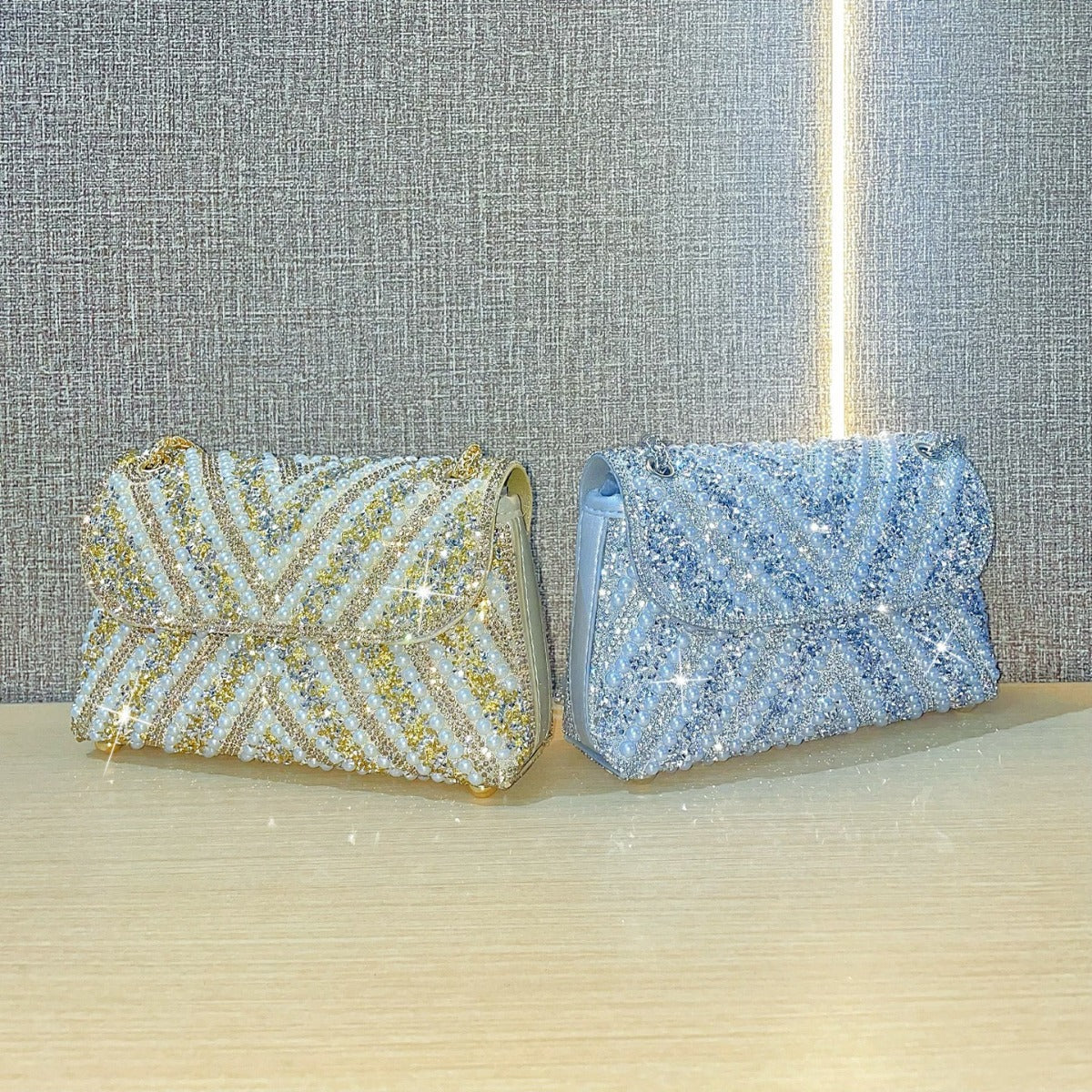 Women's Banquet Diamond Pearl Cheongsam Underarm Dinner Evening Bags
