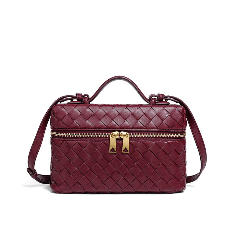 Fashion Popular Lunch Box Hand-woven Zipper Shoulder Bags