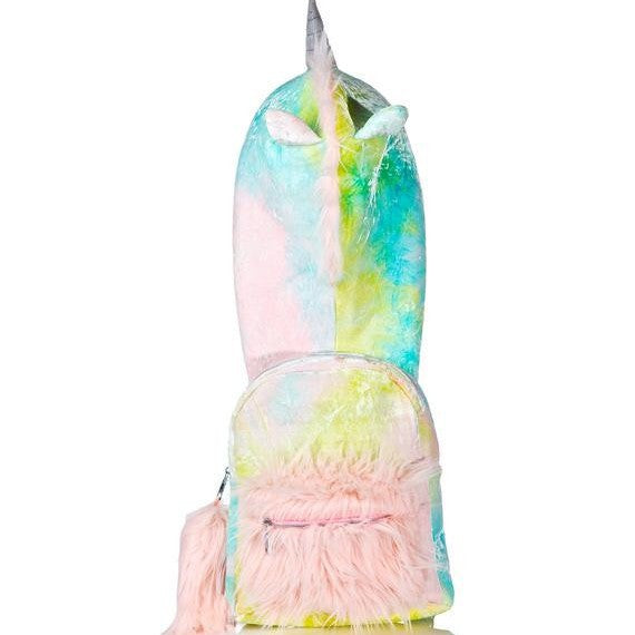 Women's Dodo Fluffy Unicorn Hooded Trendy Unique Backpacks