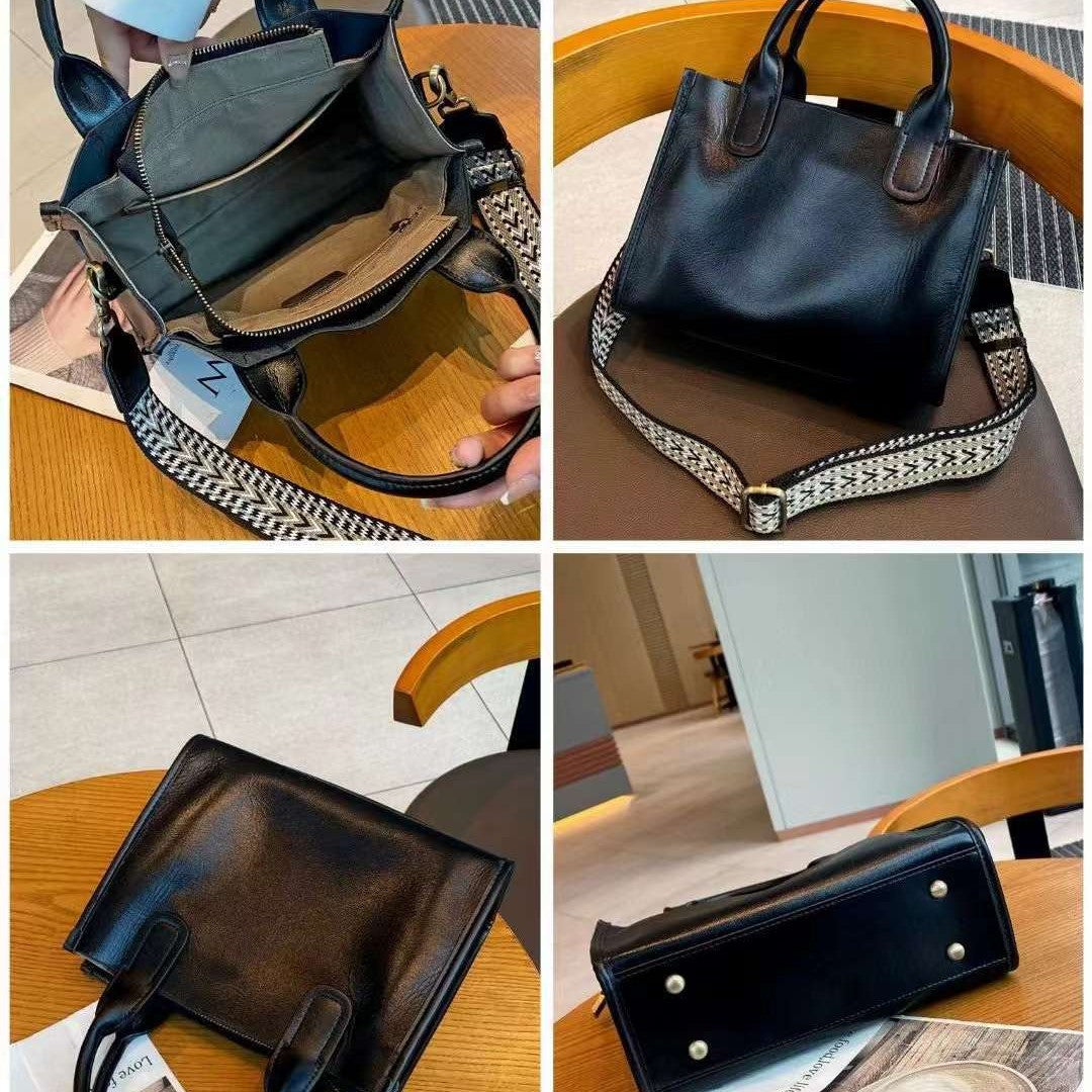 Women's Layer Cowhide Autumn Fashion High Sense Handbags
